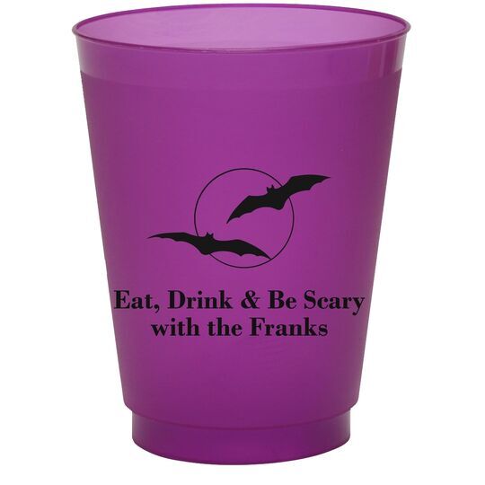Full Moon with Bats Colored Shatterproof Cups